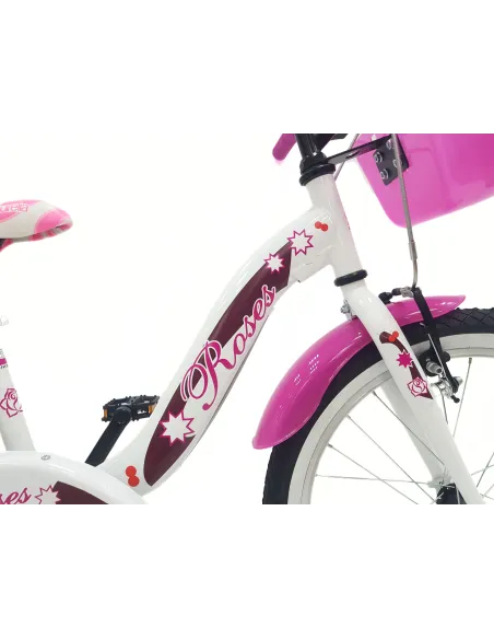 Rower Dziecięcy 20 Dziewczęcy Dzwonek Błotniki Bagażnik Koszyk Stopka Stal