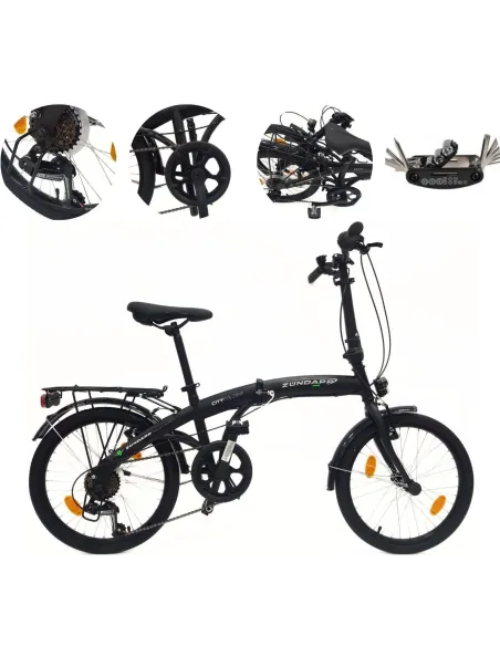 Rower Składany 20 Stal Męski Damski Miejski Składak Dzwonek Bagaż Światła