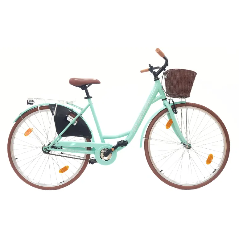 Rower Miejski Damski 28 Stal Bagażnik Dzwonek Koszyk Stopka Osłona Kontra