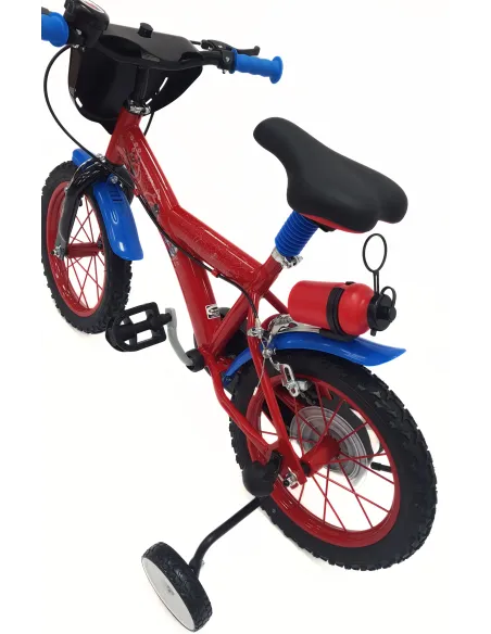 Dziecięcy Rower 14 Chłopięcy Spider Man Bidon Kółka Boczne Dzwonek Błotniki