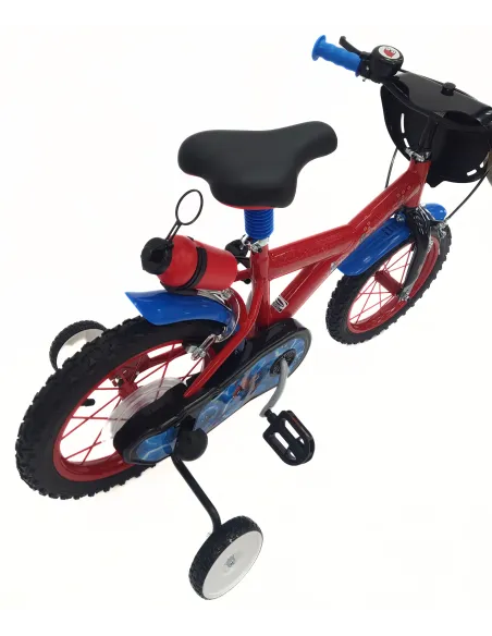 Dziecięcy Rower 14 Chłopięcy Spider Man Bidon Kółka Boczne Dzwonek Błotniki