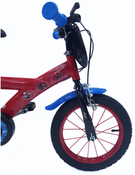Dziecięcy Rower 14 Chłopięcy Spider Man Bidon Kółka Boczne Dzwonek Błotniki