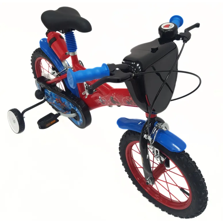 Dziecięcy Rower 14 Chłopięcy Spider Man Bidon Kółka Boczne Dzwonek Błotniki