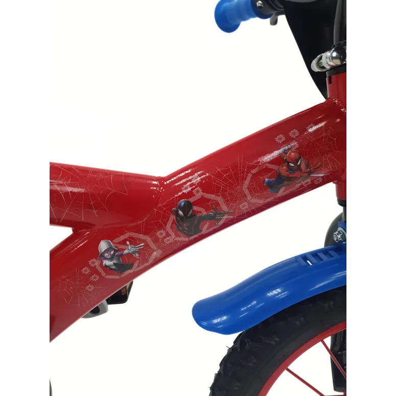 Dziecięcy Rower 14 Chłopięcy Spider Man Bidon Kółka Boczne Dzwonek Błotniki