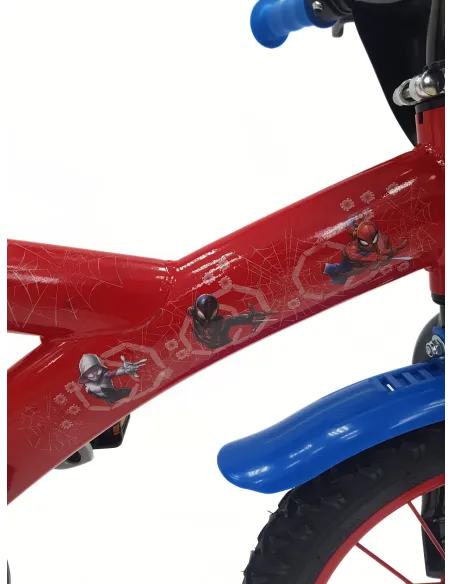 Dziecięcy Rower 14 Chłopięcy Spider Man Bidon Kółka Boczne Dzwonek Błotniki