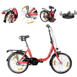 Rower Miejski Składany 20 Oświetlenie Dzwonek Stopka Błotniki Kontra Bagaż