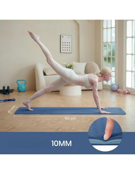 Mata Do Jogi Ćwiczeń FITNESS Good Nite Yoga Mat Błękitna Antypoślizgowa - 4