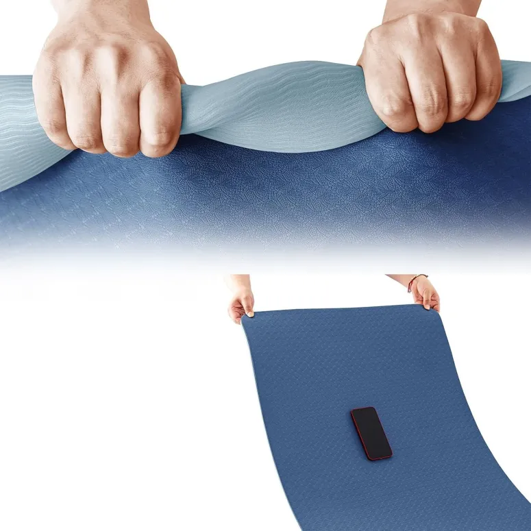 Mata Do Jogi Ćwiczeń FITNESS Good Nite Yoga Mat Błękitna Antypoślizgowa - 3