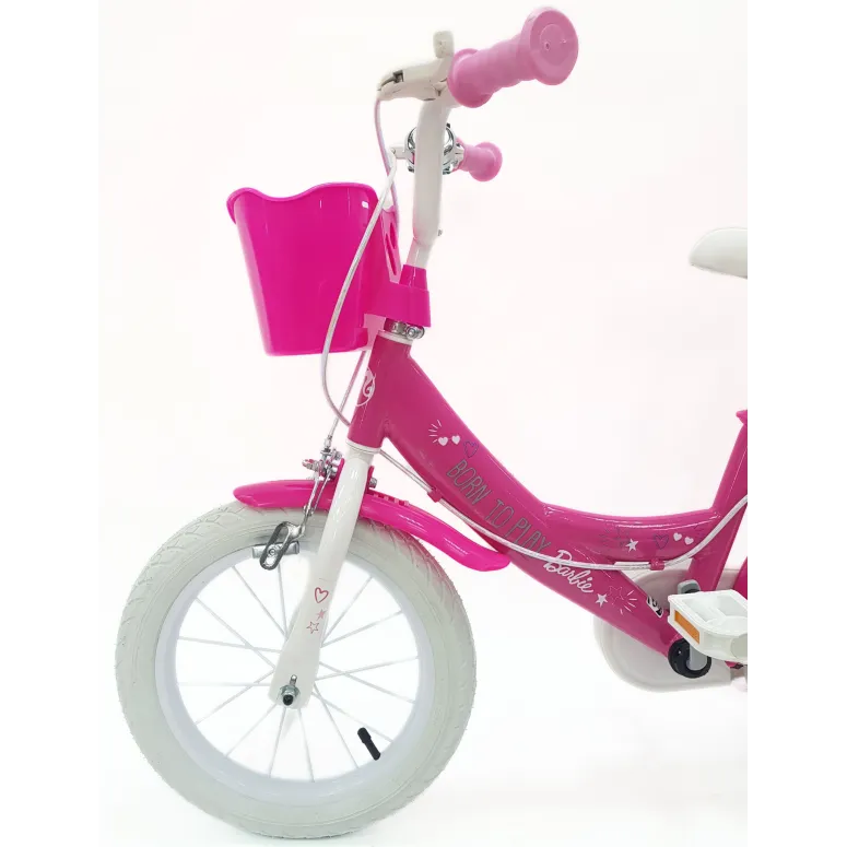 Rower Dziecięcy 14 Dziewczęcy Stalowy Bagażnik Koszyk Kółka Boczne Dzwonek