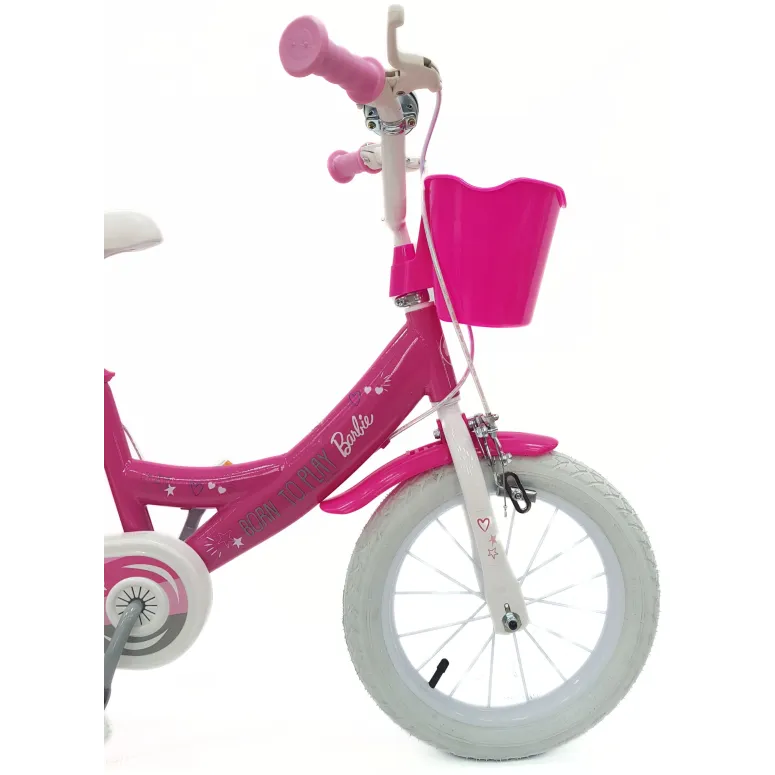 Rower Dziecięcy 14 Dziewczęcy Stalowy Bagażnik Koszyk Kółka Boczne Dzwonek