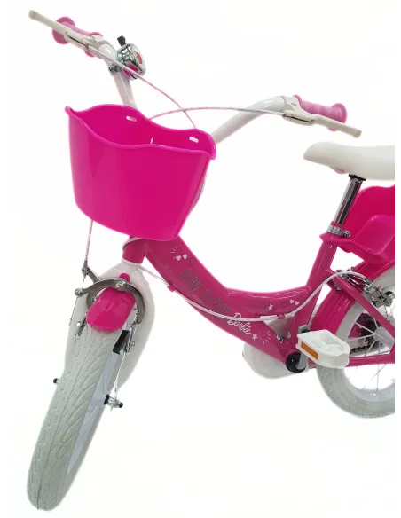 Rower Dziecięcy 14 Dziewczęcy Stalowy Bagażnik Koszyk Kółka Boczne Dzwonek