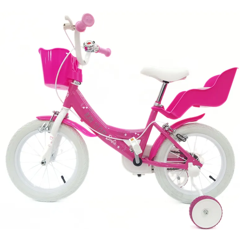 Rower Dziecięcy 14 Dziewczęcy Stalowy Bagażnik Koszyk Kółka Boczne Dzwonek