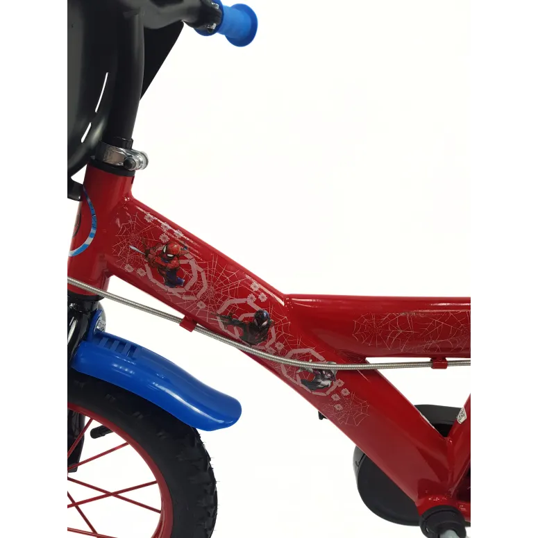 Dziecięcy Rower 14 Chłopięcy Spider Man Bidon Tarcza Dzwonek Kółka Boczne
