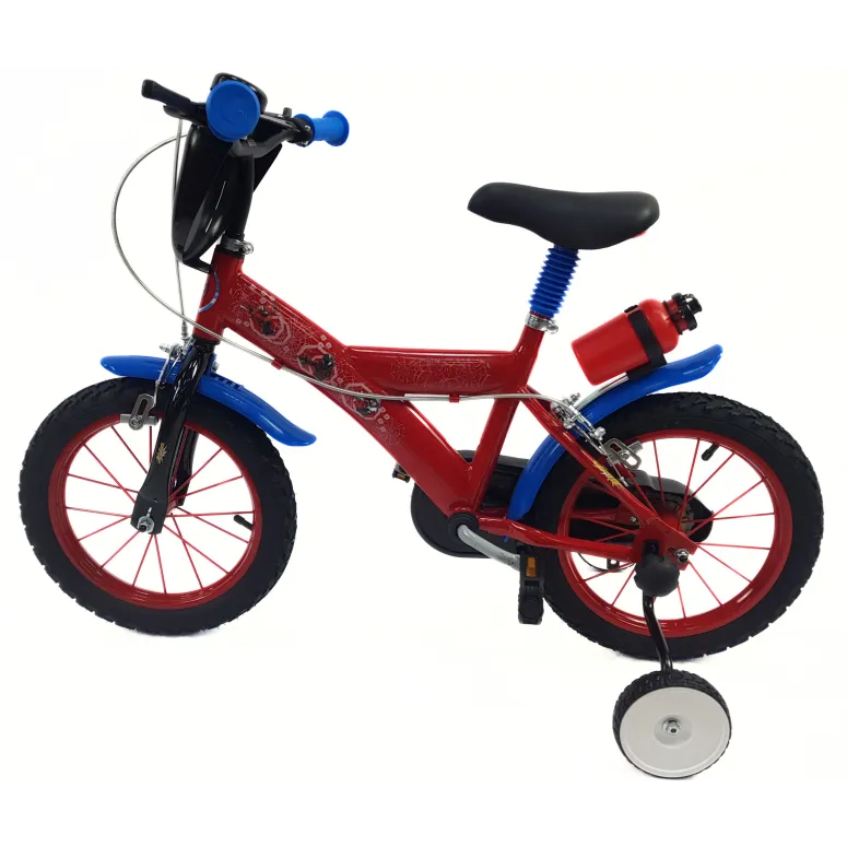 Dziecięcy Rower 14 Chłopięcy Spider Man Bidon Tarcza Dzwonek Kółka Boczne