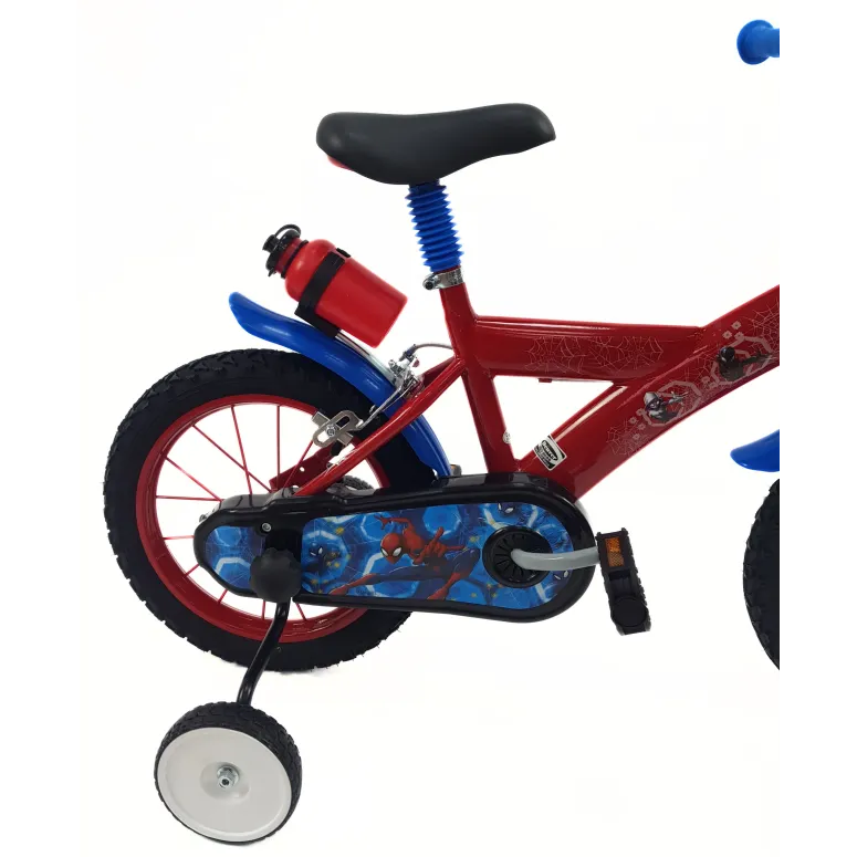 Dziecięcy Rower 14 Chłopięcy Spider Man Bidon Tarcza Dzwonek Kółka Boczne