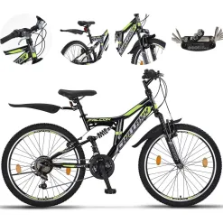 Rower Górski Dziecięcy 24 Stal MTB Młodzieżowy Amortyzacja Dzwonek Błotniki