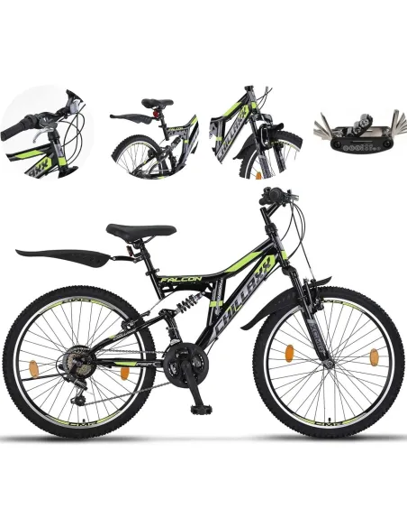 Rower Górski Dziecięcy 24 Stal MTB Młodzieżowy Amortyzacja Dzwonek Błotniki