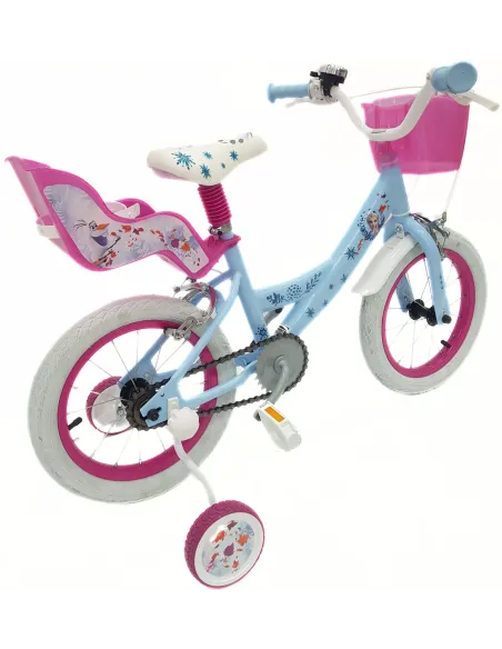 Rower Dziecięcy 14 Kraina Lodu Bagażnik Na Lalki Dzwonek Kółka Boczne Stal