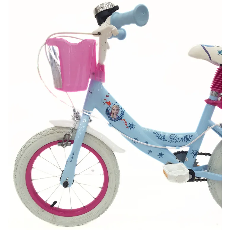 Rower Dziecięcy 14 Kraina Lodu Bagażnik Na Lalki Dzwonek Kółka Boczne Stal