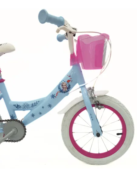 Rower Dziecięcy 14 Kraina Lodu Bagażnik Na Lalki Dzwonek Kółka Boczne Stal