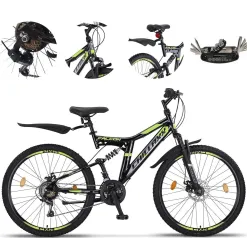 Rower Górski Młodzieżowy 26 MTB Amortyzacja Dzwonek Odblaski Tarcze Stopka