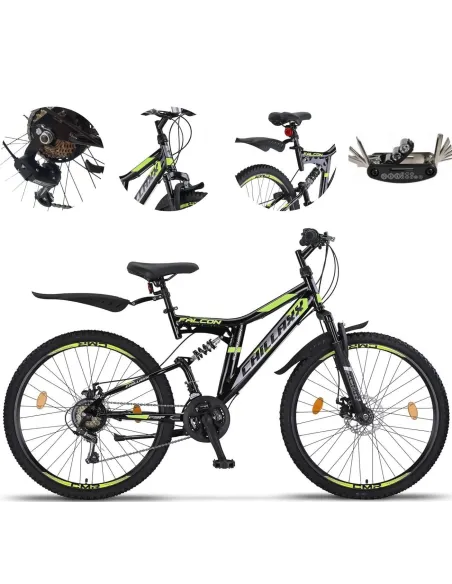 Rower Górski Młodzieżowy 26 MTB Amortyzacja Dzwonek Odblaski Tarcze Stopka