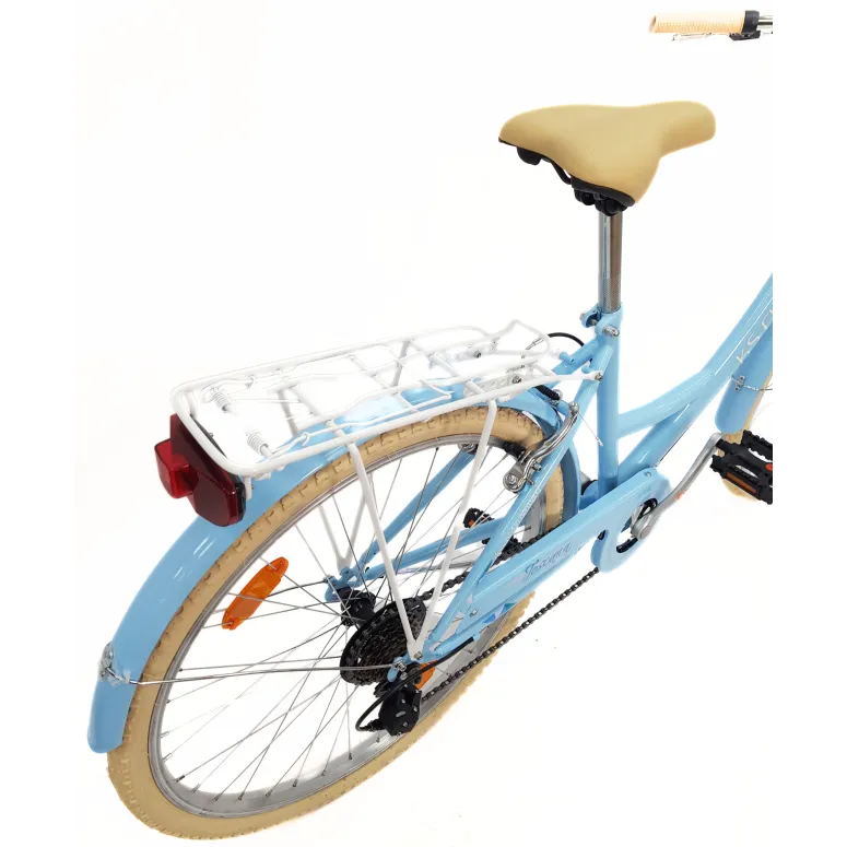 Rower Miejski Damski 26 Stalowy Bagażnik Oświetlenie Dzwonek Stopka Retro