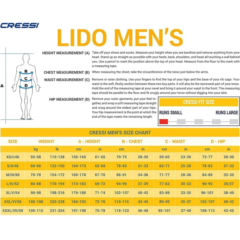 Kombinezon Neoprenowy do Sportów Wodnych Męski Cressi Lido 2 mm XL Suwak - 5