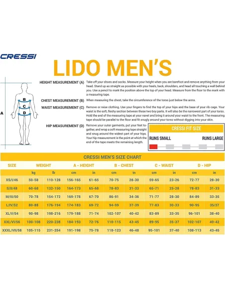 Kombinezon Neoprenowy do Sportów Wodnych Męski Cressi Lido 2 mm XL Suwak - 5