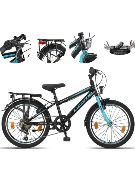 Rower Dziecięcy 20 Stalowy Stopka Światła Bagażnik Odblaski Dzwonek Revo