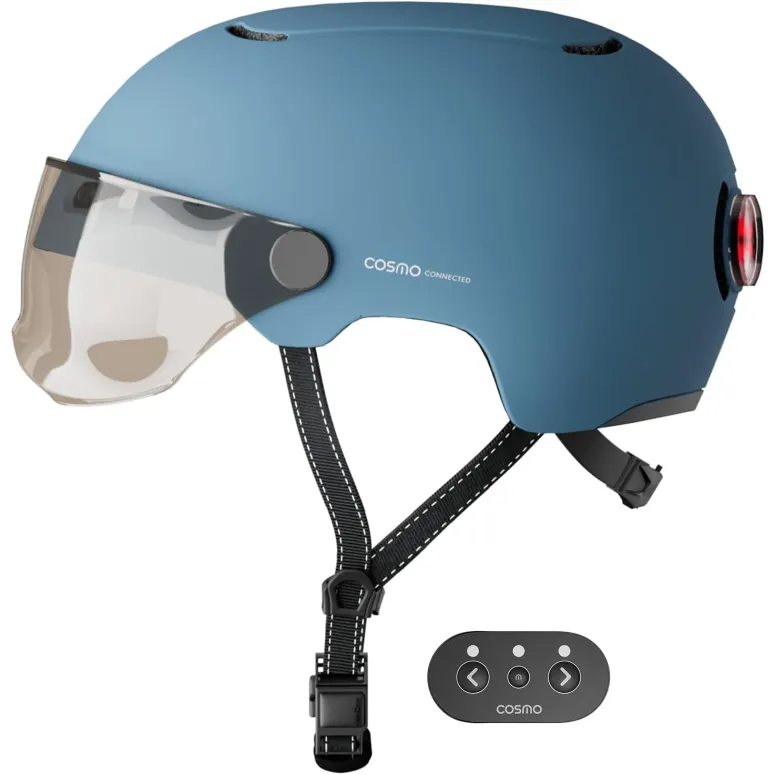 Kask Rowerowy Cosmo Connected Fusion Inteligentny Cat 1 55-60 cm Niebieski