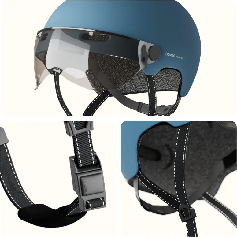 Kask Rowerowy Cosmo Connected Fusion Inteligentny Cat 1 55-60 cm Niebieski - 3