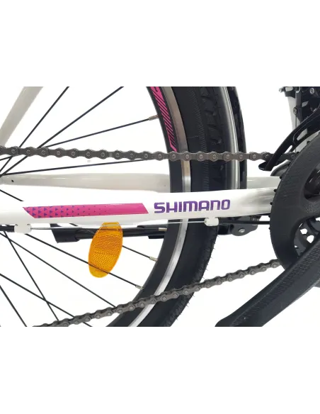 Rower Miejski Dziewczęcy 24 Dziecięcy Revo 21 bieg Stopka Bagażnik Dzwonek