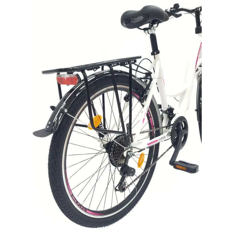 Rower Miejski Dziewczęcy 24 Dziecięcy Revo 21 bieg Stopka Bagażnik Dzwonek