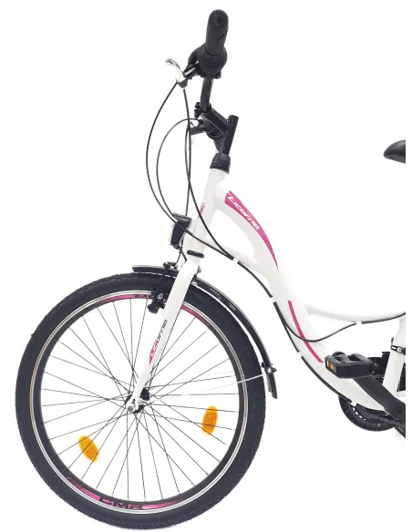 Rower Miejski Dziewczęcy 24 Dziecięcy Revo 21 bieg Stopka Bagażnik Dzwonek