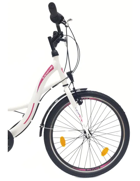 Rower Miejski Dziewczęcy 24 Dziecięcy Revo 21 bieg Stopka Bagażnik Dzwonek