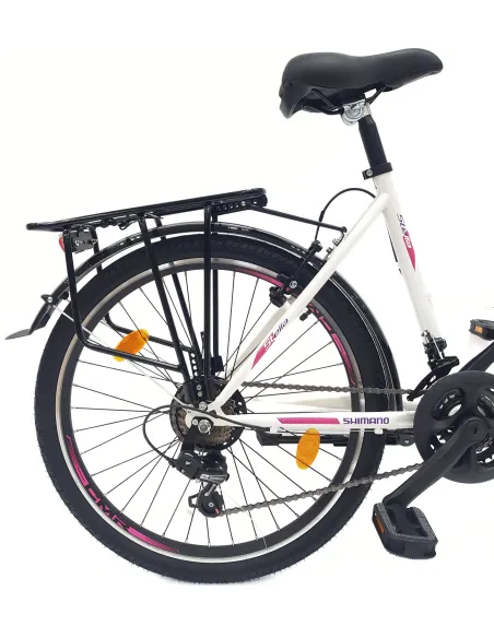 Rower Miejski Dziewczęcy 24 Dziecięcy Revo 21 bieg Stopka Bagażnik Dzwonek