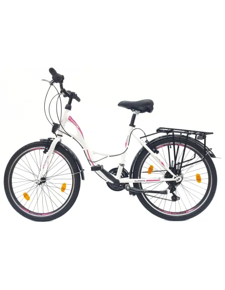 Rower Miejski Dziewczęcy 24 Dziecięcy Revo 21 bieg Stopka Bagażnik Dzwonek