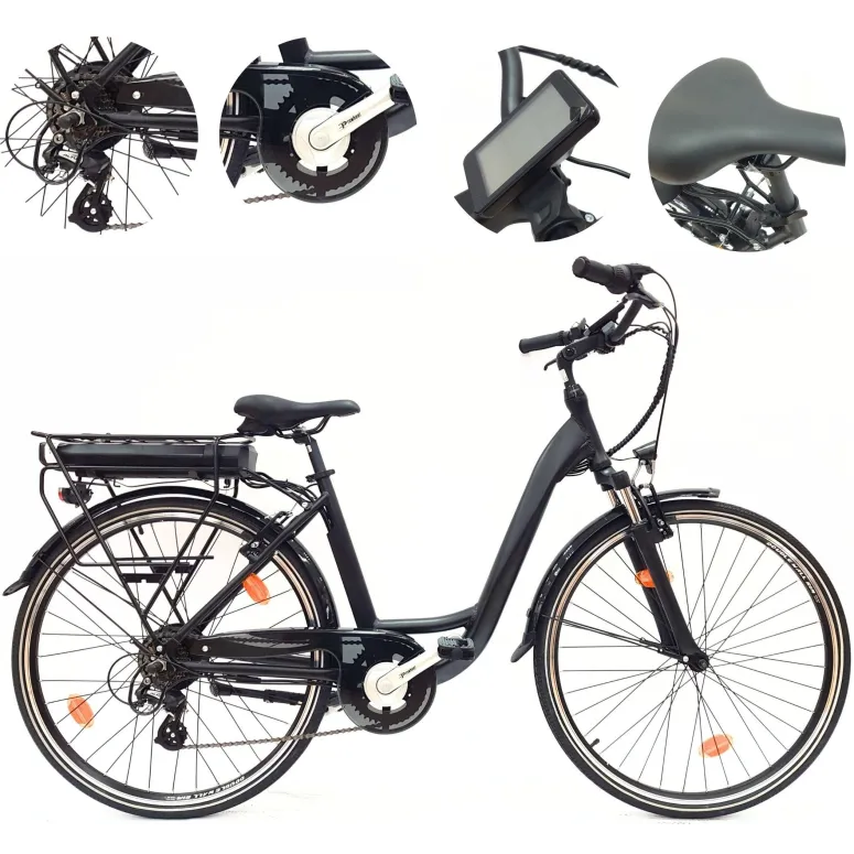 Elektryczny Rower Miejski 28 Alu Damski 25km/h Zasięg 80km 250W Wspomaganie