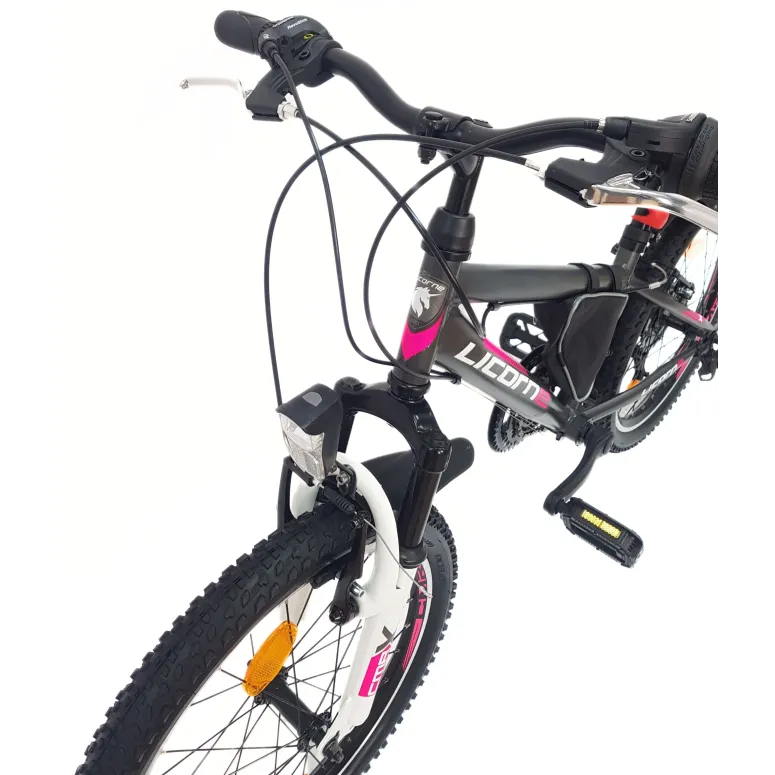 Rower Górski Dziecięcy 20 Dziewczęcy Dzwonek Sakwa Oświetlenie Odblaski