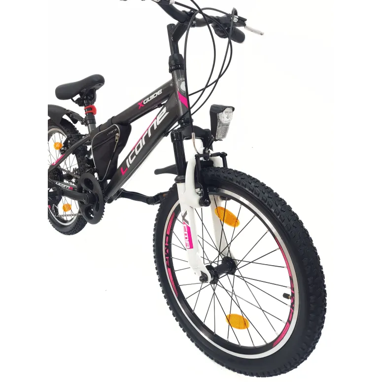 Rower Górski Dziecięcy 20 Dziewczęcy Dzwonek Sakwa Oświetlenie Odblaski