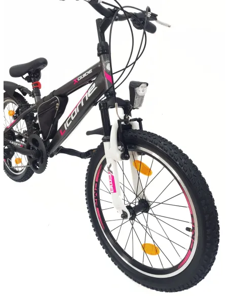 Rower Górski Dziecięcy 20 Dziewczęcy Dzwonek Sakwa Oświetlenie Odblaski