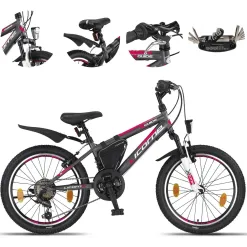 Rower Górski Dziecięcy 20 Dziewczęcy Dzwonek Sakwa Oświetlenie Odblaski