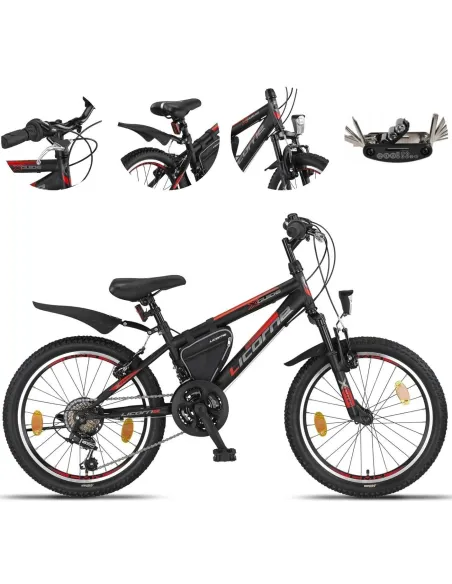 Rower Dziecięcy Górski 20 Stal Oświetlenie Sakwa Odblaski Stopka Dzwonek