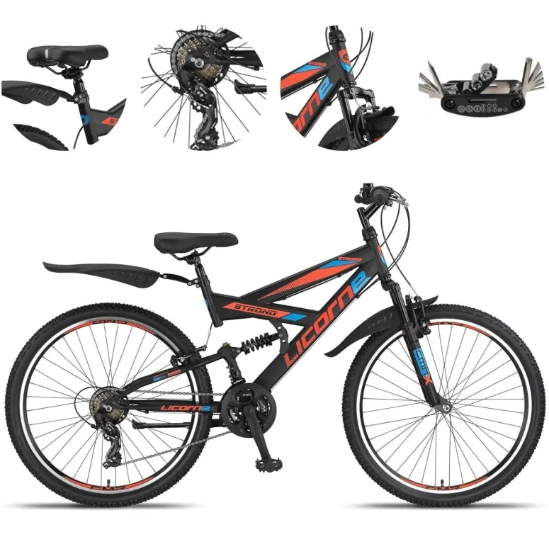 Rower Górski Młodzieżowy 26 MTB Amortyzacja Błotniki Odblaski Stopka Cyngle