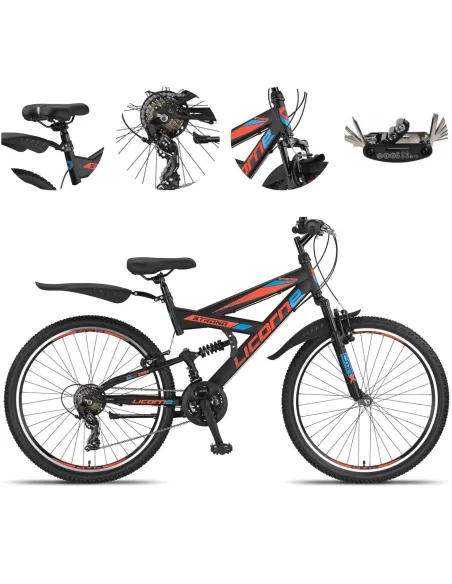 Rower Górski Młodzieżowy 26 MTB Amortyzacja Błotniki Odblaski Stopka Cyngle