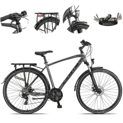Rower Męski Trekkingowy 28 Alu Bagażnik Dzwonek Oświetlenie Stopka Cyngle