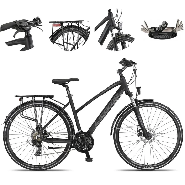 Rower Trekkingowy Damski 28 Rekreacyjny Turystyczny Bagażnik Oświetlenie