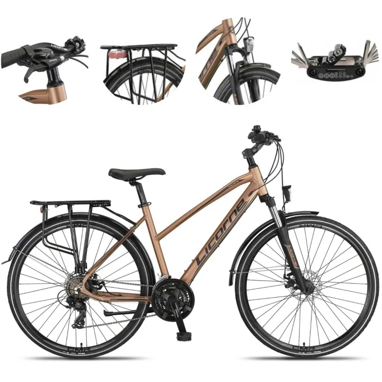 Rower Trekkingowy Damski 28 Rekreacyjny Bagażnik Oświetlenie Stopka Dzwonek