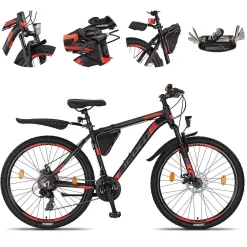 Rower Górski 26 Młodzieżowy Alu MTB Hardtail Światła Dzwonek Stopka Sakwa